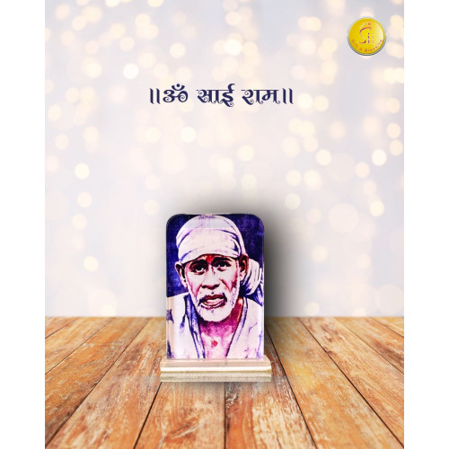 Shirdi Sai Baba Premium Acrylic Car Dashboard Frame 