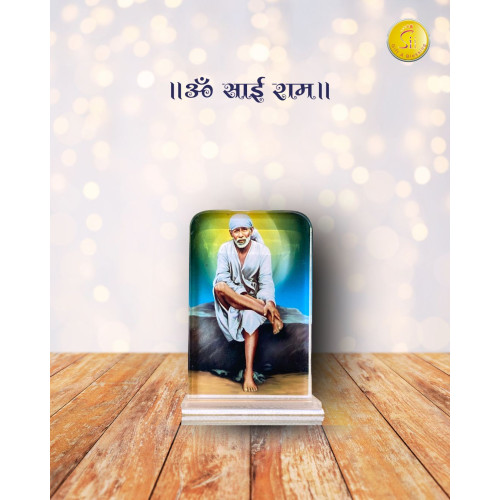 Shirdi Sai Baba Premium Acrylic Car Dashboard Frame 