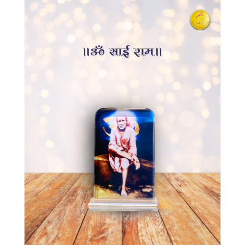 Shirdi Sai Baba Acrylic Car Dashboard Frame – Divine Blessings On Every Journey