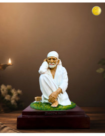 Handcrafted Shri Sai Baba Resin Idol – Shraddha Saburi Spiritual Décor