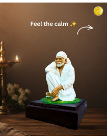 Handcrafted Shri Sai Baba Resin Idol – Shraddha Saburi Spiritual Décor