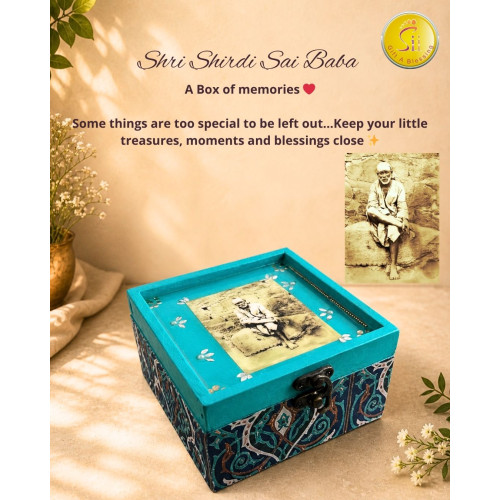 Shri Shirdi Sai Baba Memory Box | Curio Box |Handmade Spiritual Storage Box