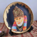 Shri Sai portrait on ceramic plate in Tanjore style