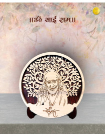 Sai Baba Engraved MDF Wooden Blessing Plaque