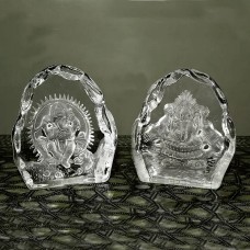 2D Crystal  Shri Ganesh  & Lakshmi ji Pair