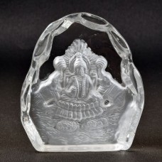 2D Crystal Platter Shri Ganesh & Lakshmi ji Pair