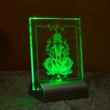 2D Crystal & light Base - Shri Ganesha