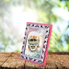 Wooden Bronze Shri Sai Photo Frame