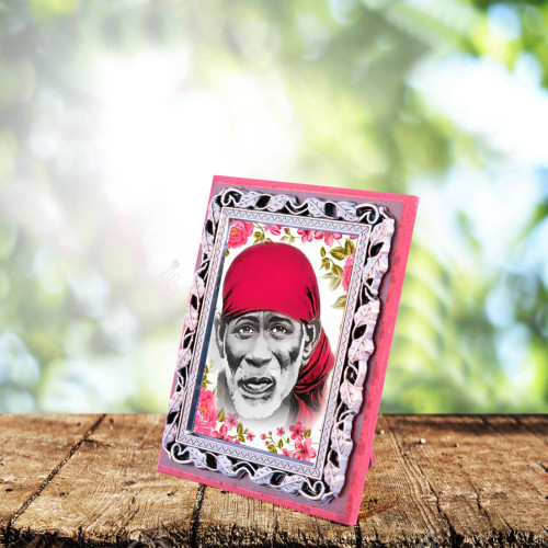 Wooden Bronze Shri Sai Frame