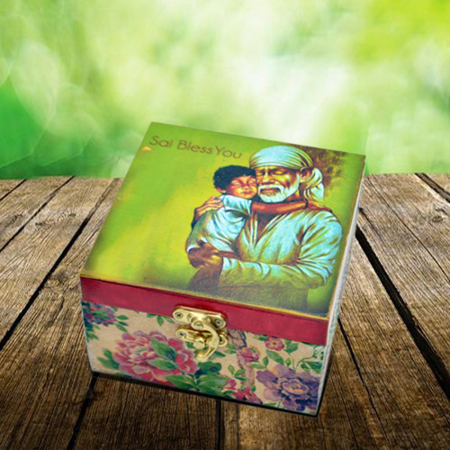 Shri Sai Wooden Curio Box (Sai Bless You)