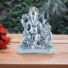 Shri Ganesha Idol Silver finished