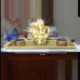 Shri Ganesha - wooden platter with two T-light holders