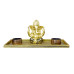 Shri Ganesha - wooden platter with two T-light holders