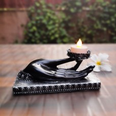 Hand 'Mudra' - LED T light & Incense Holder - Inner Peace