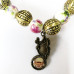 Shri Sai - Ceramic flowers printed Bracelet  with metal pendant