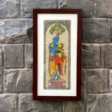 Radha Krishna Tussar Silk Art Frame