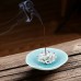 Ceramic handmade Lotus Incense Burner - Beautiful baby blue base