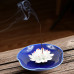 Ceramic handmade Lotus Incense Burner - Egyptian blue ceramic base