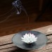 Ceramic handmade Lotus Incense Burner - Classic black  base