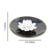 Ceramic handmade Lotus Incense Burner - Classic black ceramic base with matt golden edge