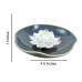 Ceramic handmade Lotus Incense Burner -  Feldgrau green base