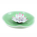 Ceramic handmade Lotus Incense Burner ; Leaf green ceramic base