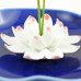 Ceramic handmade Lotus Incense Burner - Egyptian blue ceramic base