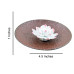 Ceramic handmade Lotus Incense Burner  - Textured burnt umber base