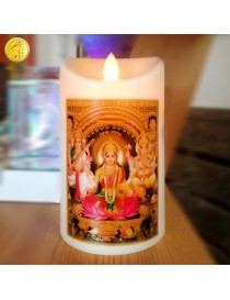 Lakshmi Ganesh Saraswati Candle LED Realistic