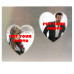Metal Heart Dual Photo Frame (Golden)