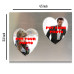 Metal Heart Dual Photo Frame (Golden)