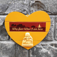 MDF Heart With Sai Statue (Wall/Door Decor)