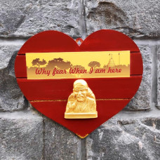 MDF Heart With Sai Statue (Wall/Door Decor)