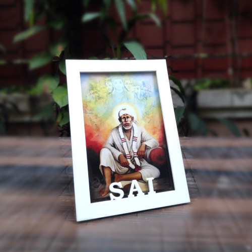 Shri Sai White (Words Cutout) Photo Frame
