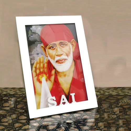Shri Sai  White (Words Cutout) Photo Frame