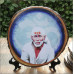 Tree Slice With Sai Baba Picture