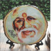 Tree Slice With Sai Baba Picture 