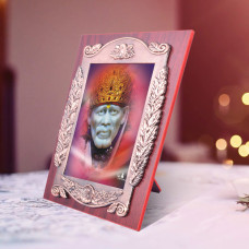 Wooden Bronze Shri Sai Photo Frame  ​