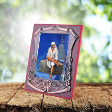 Wooden Bronze Shri  Sai Photo Frame