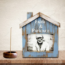 Hut Shaped Wooden Photo Frame (Faith & Patience)