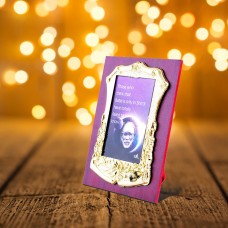 Wooden Golden Shri Sai Small Photo Frame